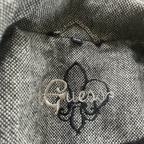 Guess Gray Herringbone Belted Trench Coat Women’s M Classic Fall Winter Jacket - Picture 4 of 6